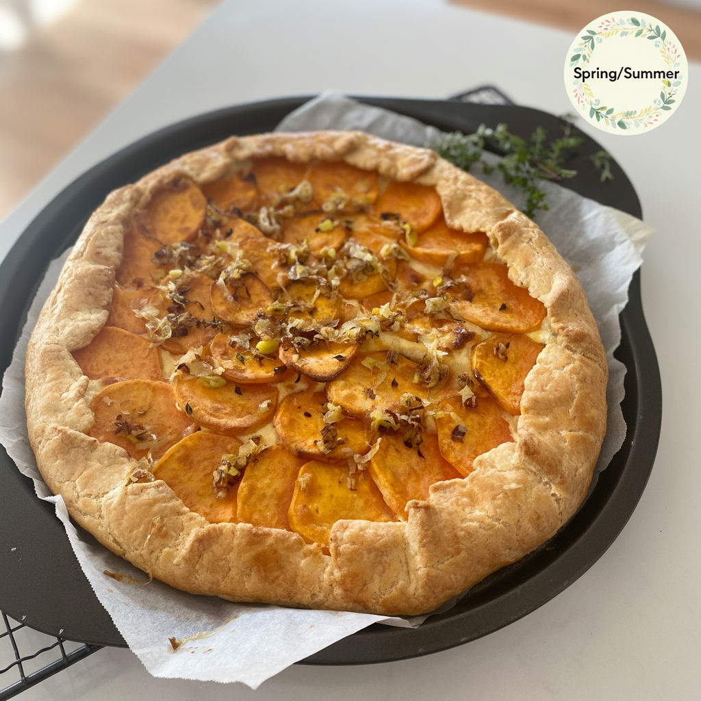Vegetarian galette with Spring/Summer sticker